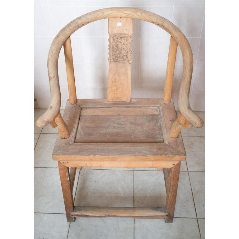 Hand-Crafted Pair of Old Rough Chinese Chairs  For Sale