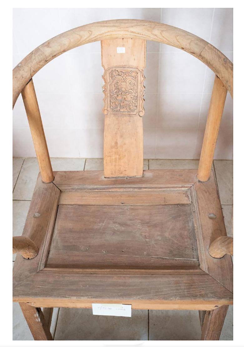 Pair of Old Chinese Rough Chairs In Good Condition For Sale In Alessandria, Piemonte