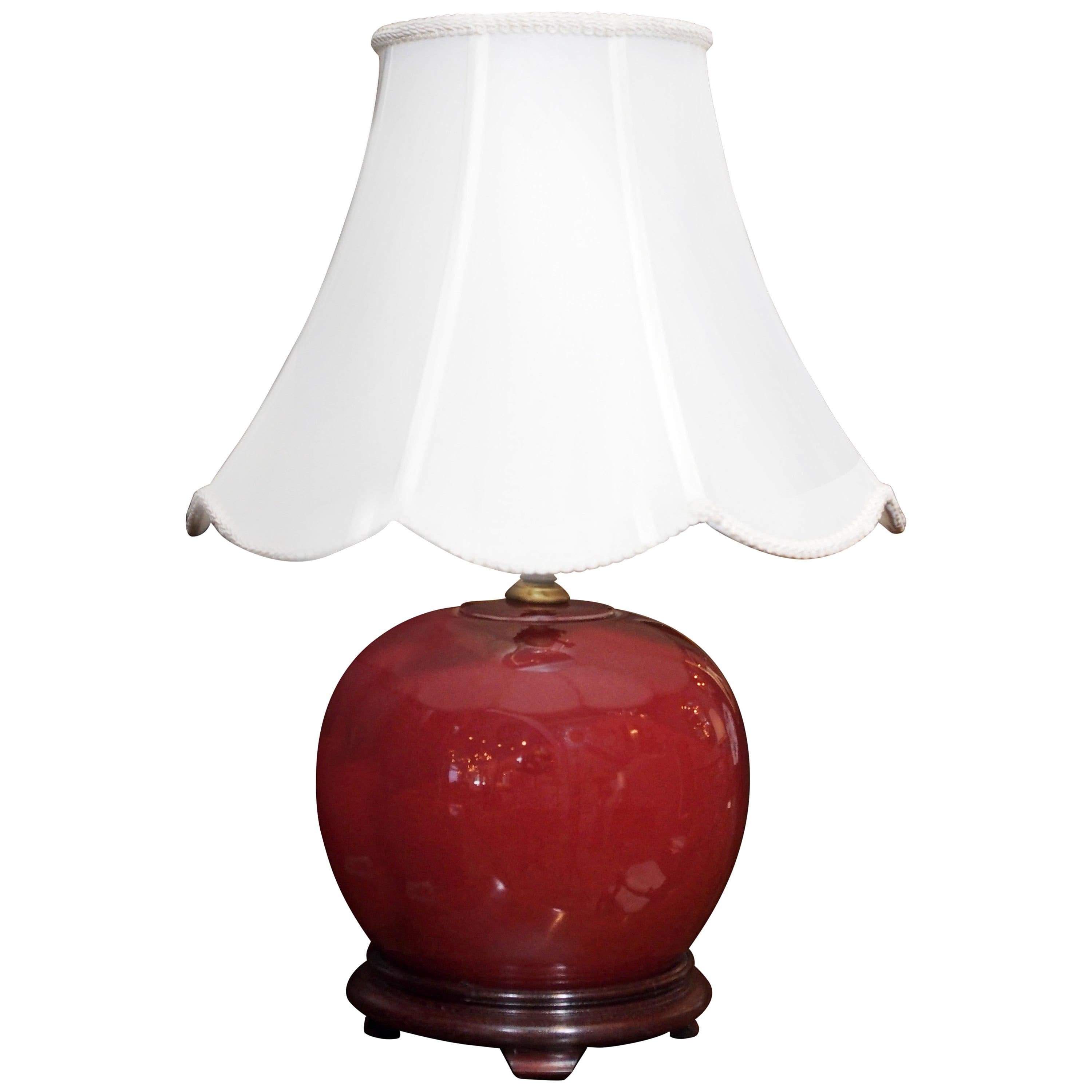 Old Chinese "Sang De Boeuf" Lamp, Ox Blood
