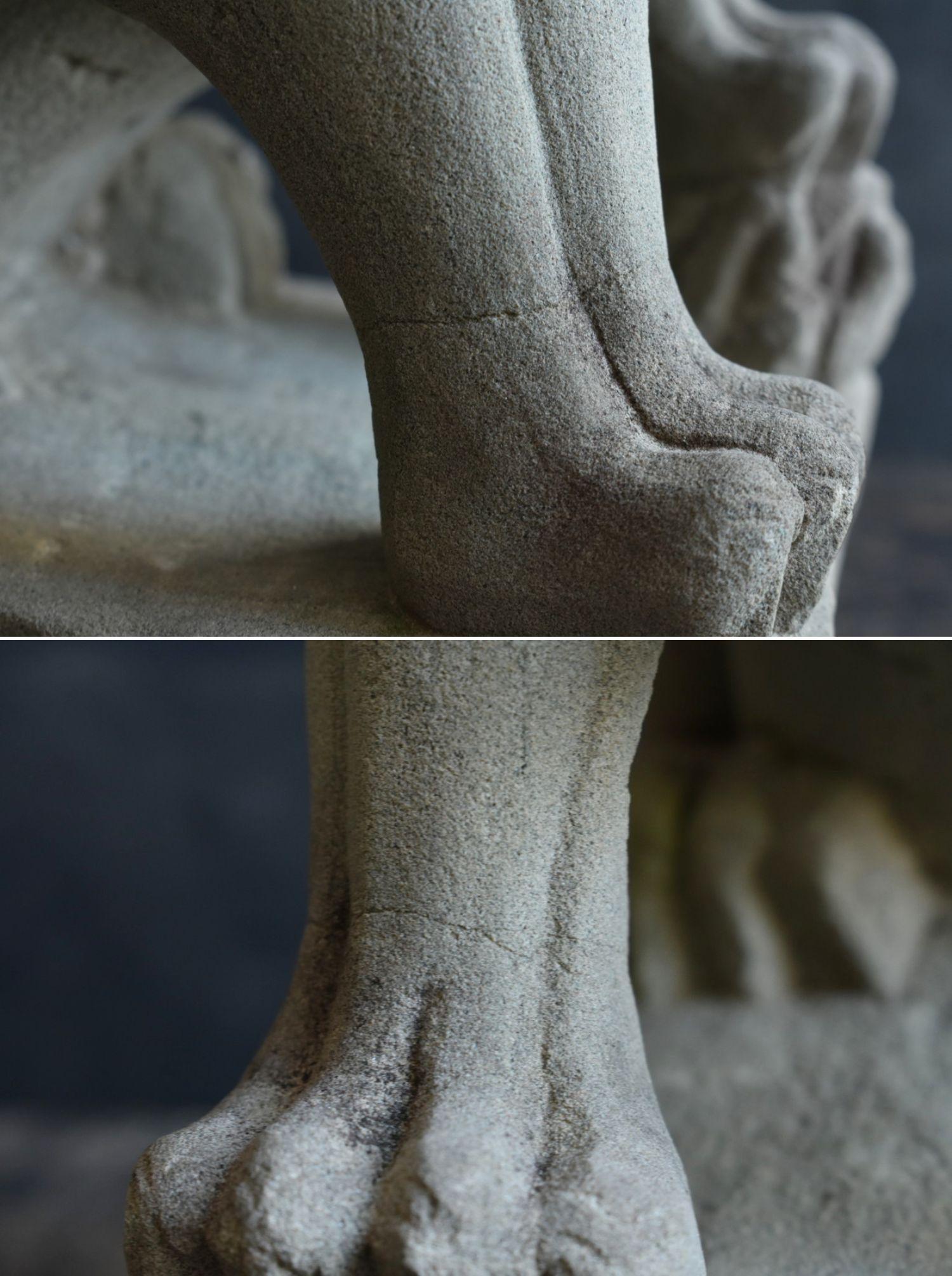 Old Chinese stone carved lion typeA /Early 20th century/Garden ornament For Sale 13