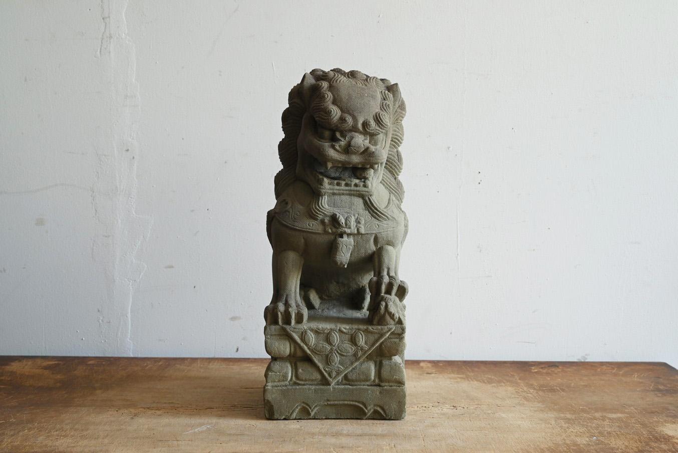 Old Chinese stone carved lion typeB /Early 20th century/Garden ornament For Sale 10