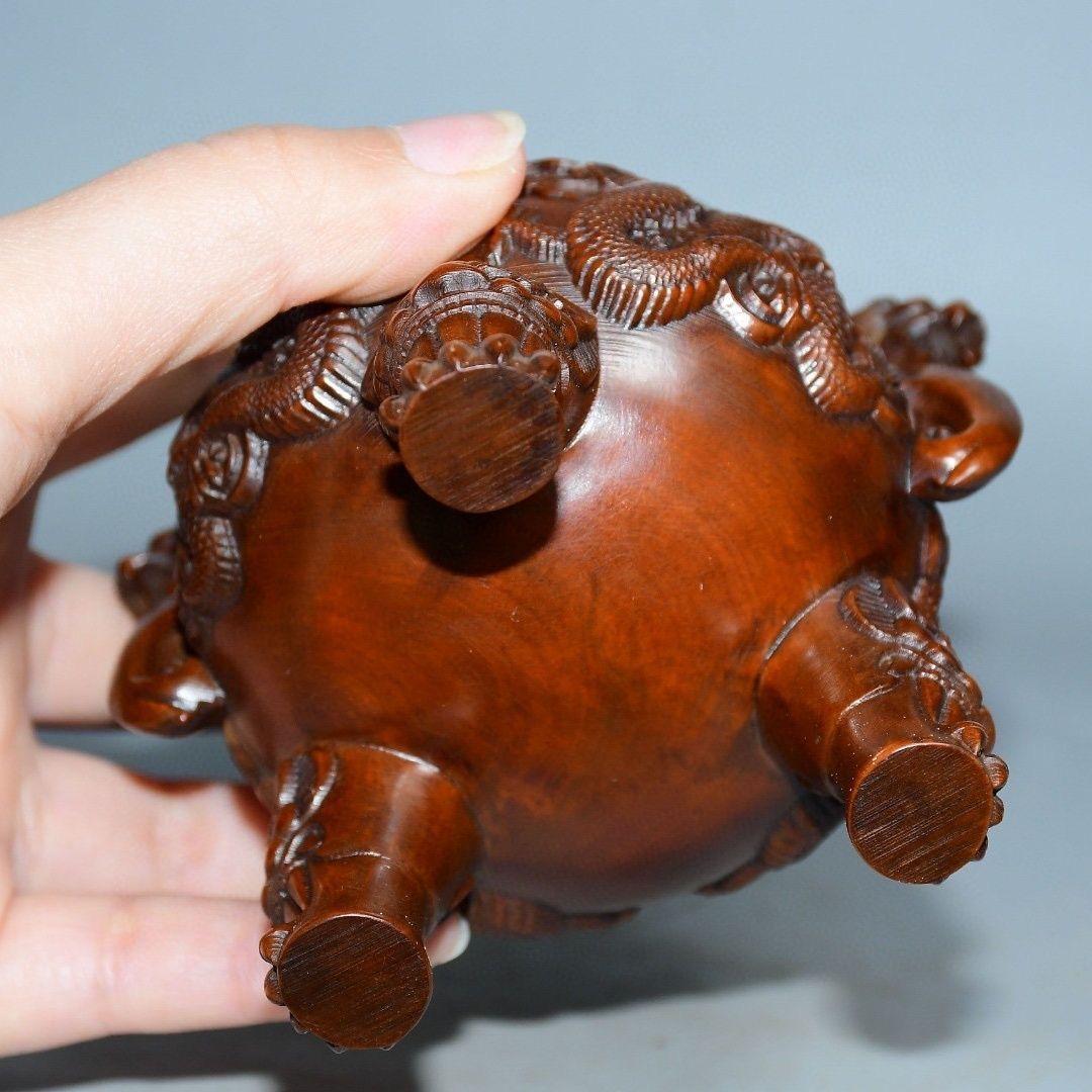 Old Chinese Wood Carving Dragon Beast Burner For Sale 6