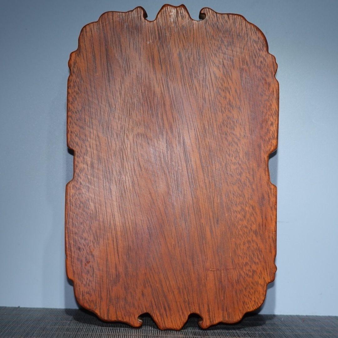 Old Chinese Wood Carving Square Plate with Shell Material Birds Flowers For Sale 6