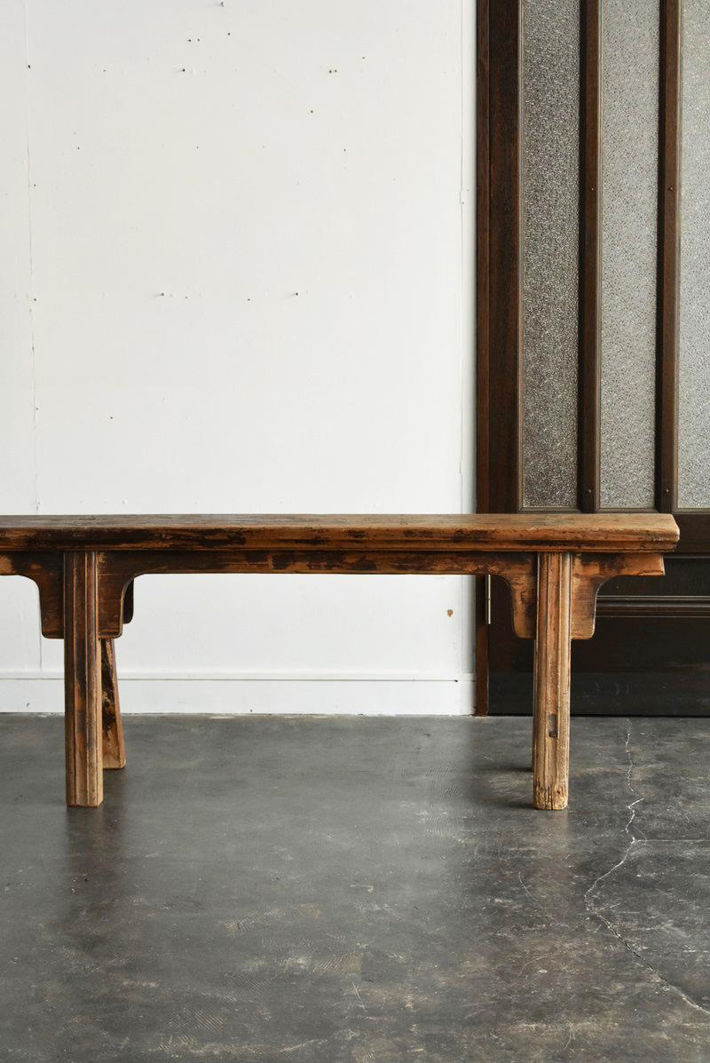 Old Chinese Wooden Bench / the Republic of China Era / WabiSabi