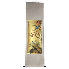 Old Chinese Zhang Daqian Hand Painting Birds Flowers Paper Wall Decoration