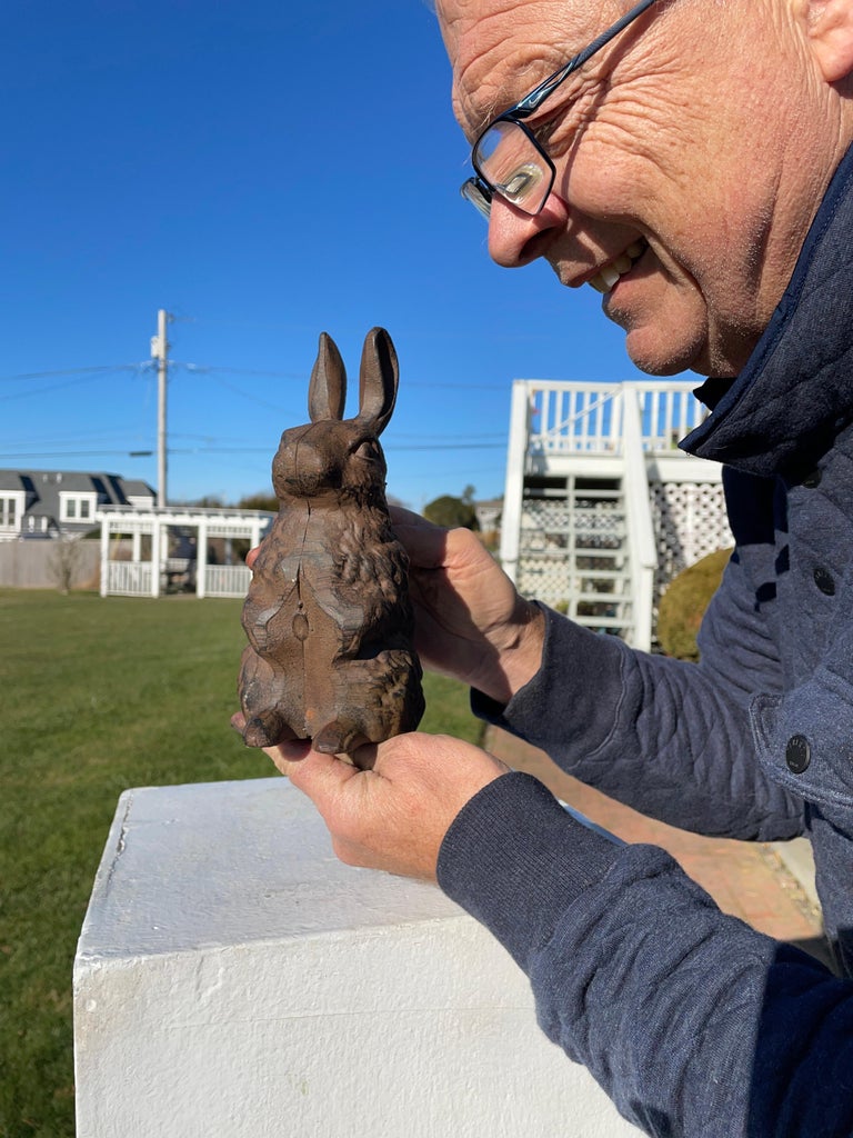 Old Chocolate Brown Garden Rabbit with Pricked Ears at 1stDibs