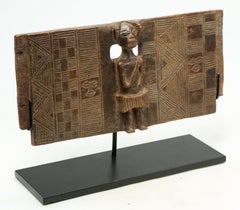 Old Chokwe Chair Back Carved Standing Figure, Early 20th Century, Congo