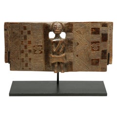 Vintage Old Chokwe Chair Back Carved Standing Figure, Early 20th Century, Congo