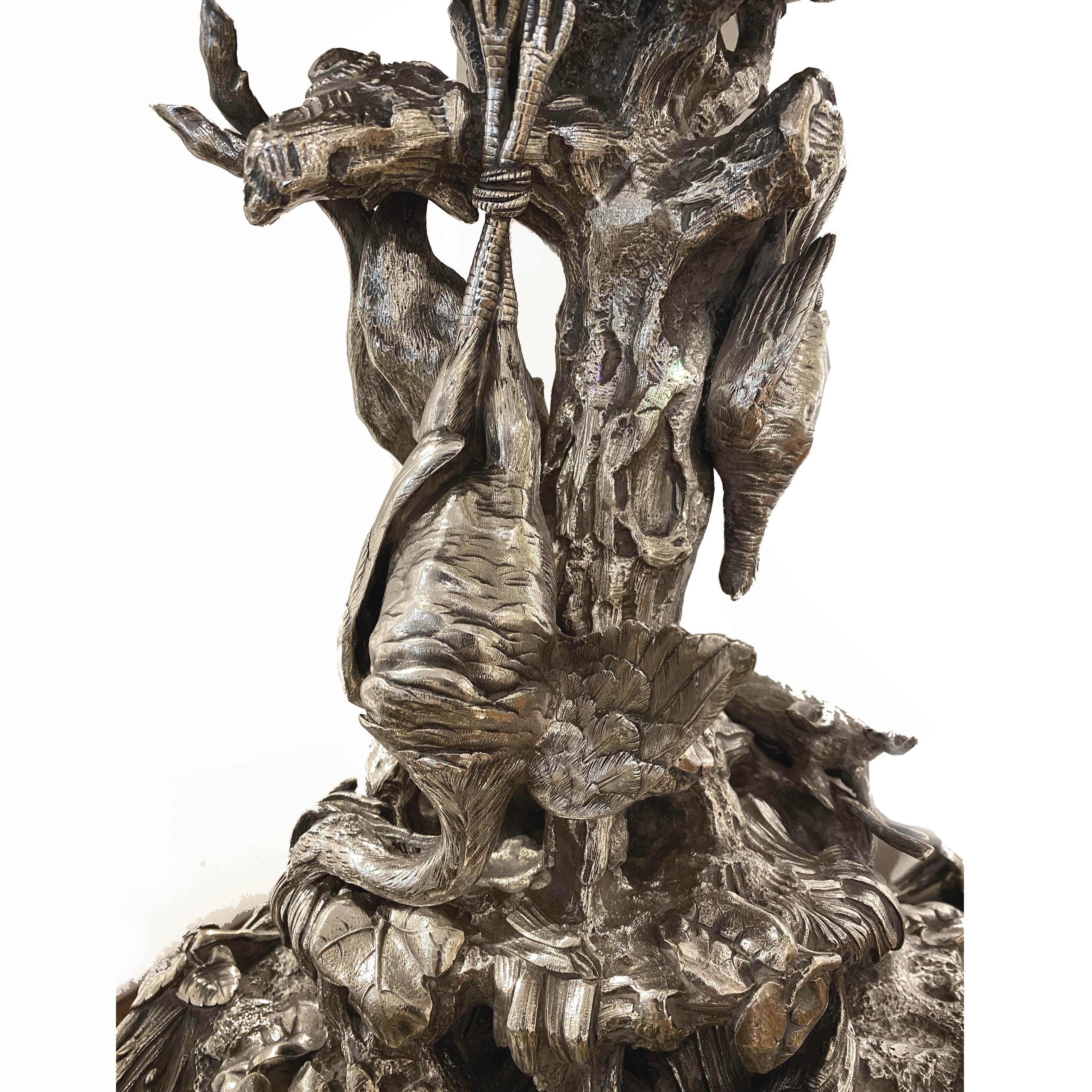 Rare Centerpiece with Game Old Christofle, Bronze, circa 1860 In Good Condition For Sale In Paris, FR