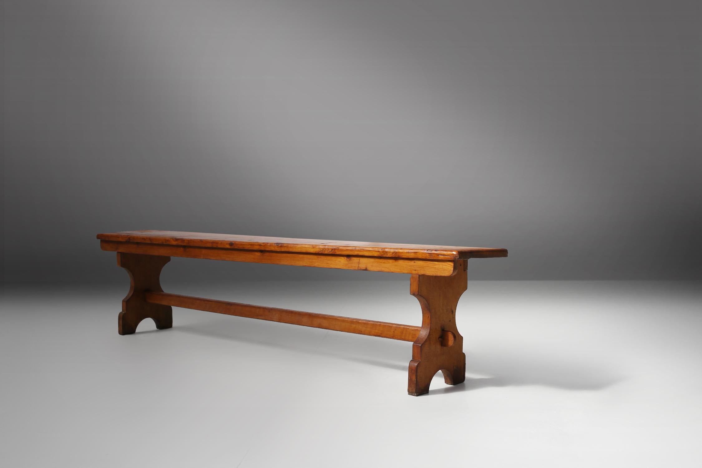 Old Church Bench, 1940s For Sale 3