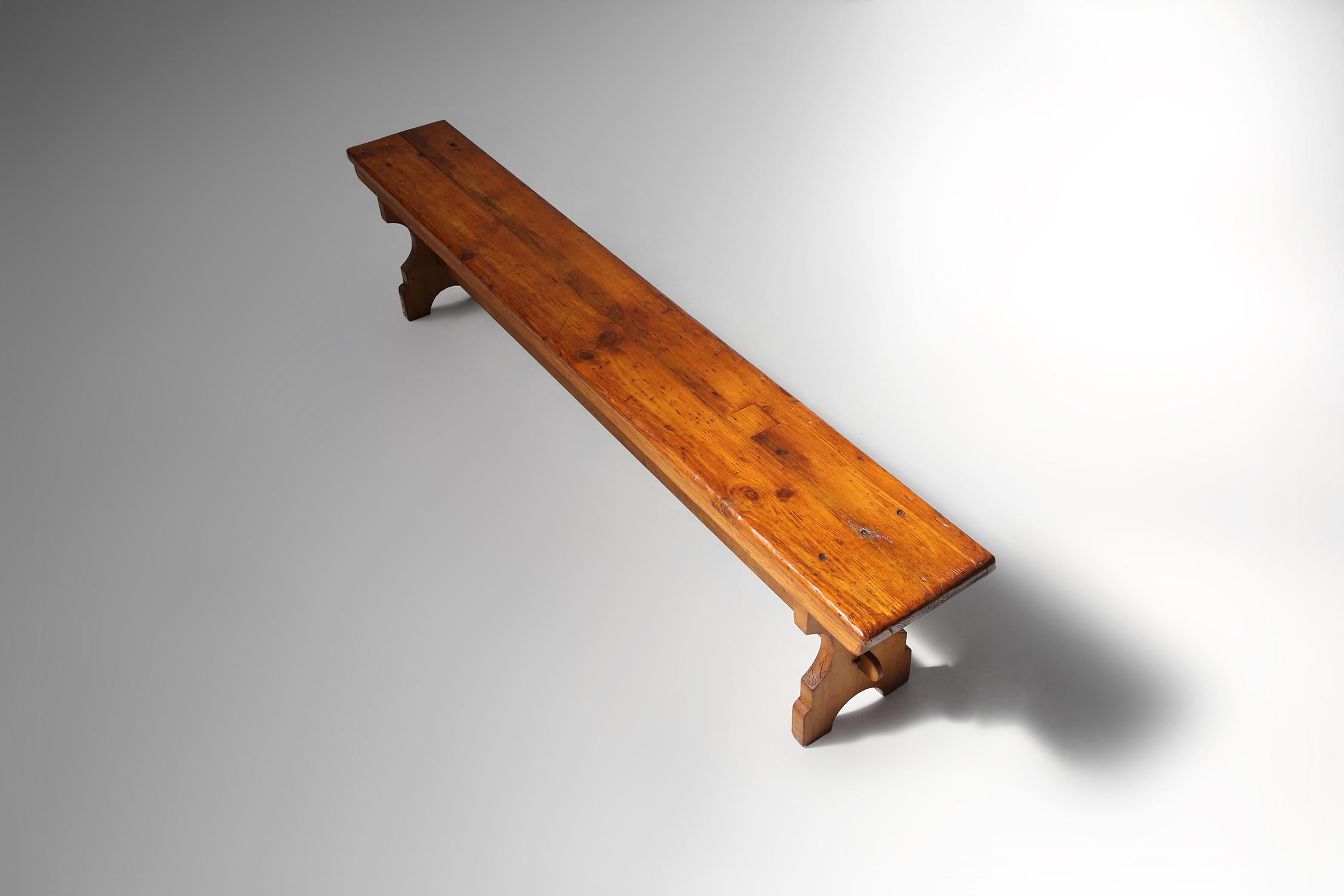 Old Church Bench, 1940s For Sale 4