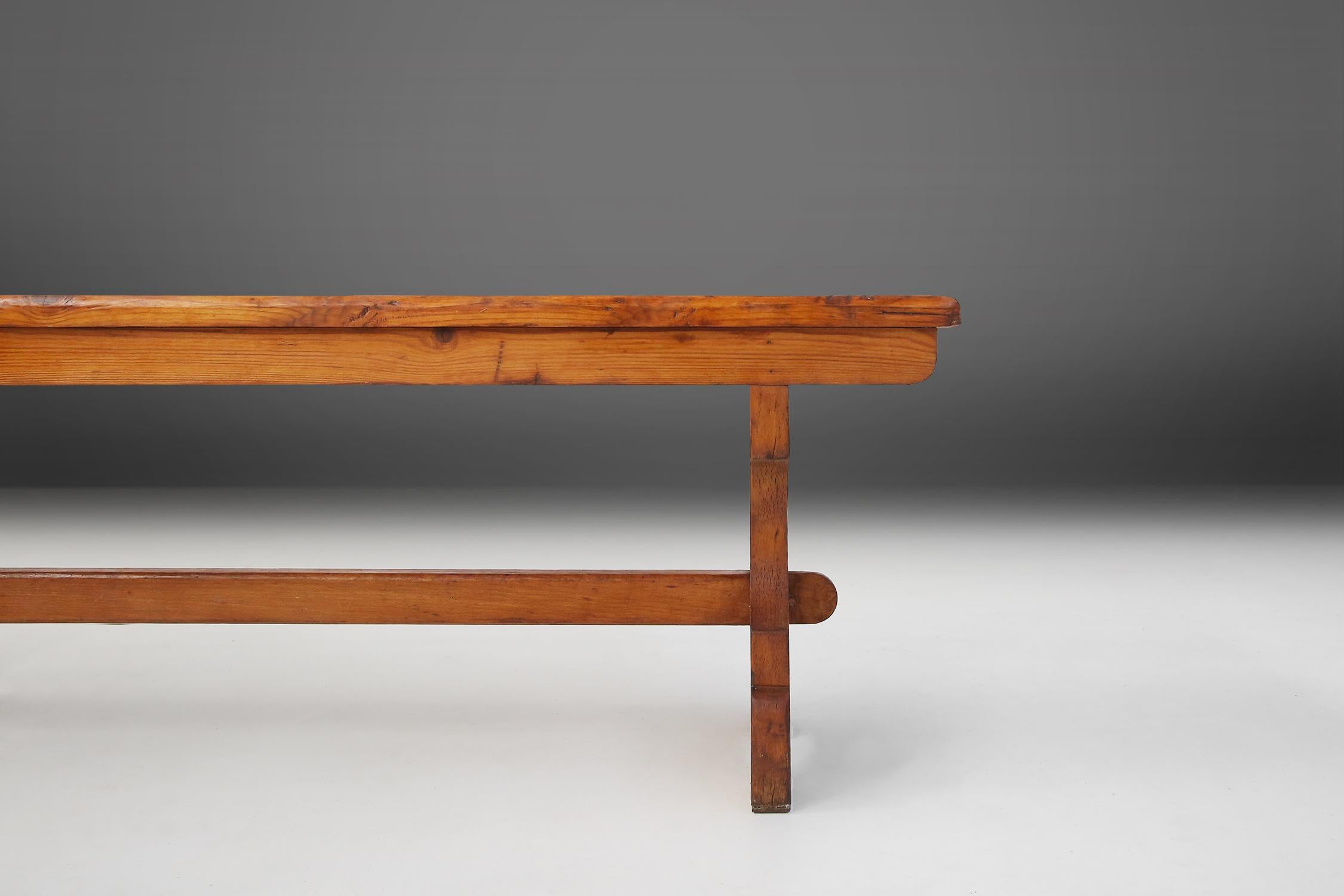 Rustic Old Church Bench, 1940s For Sale
