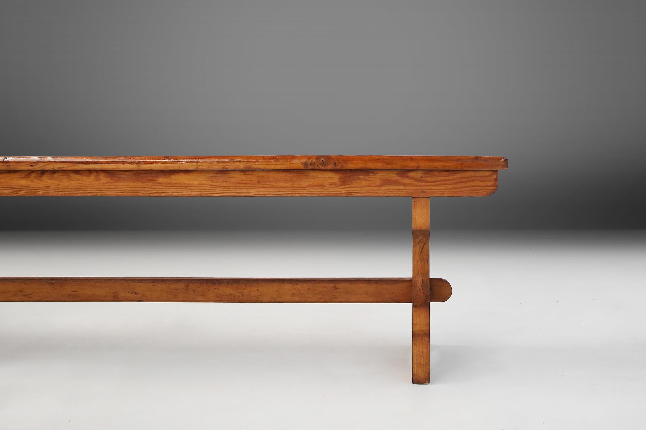 Rustic Old Church Bench, 1940s For Sale
