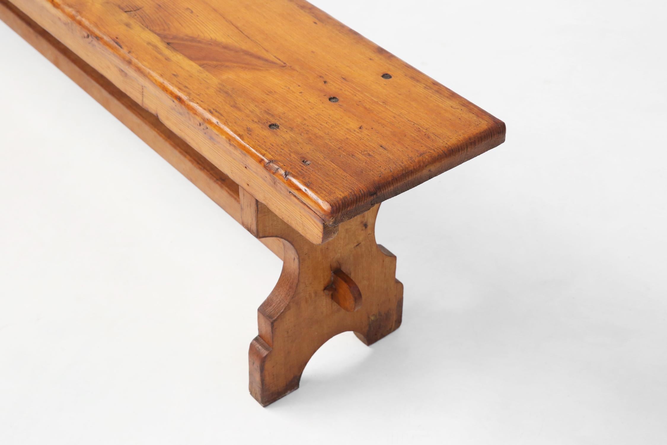 Belgian Old Church Bench, 1940s For Sale