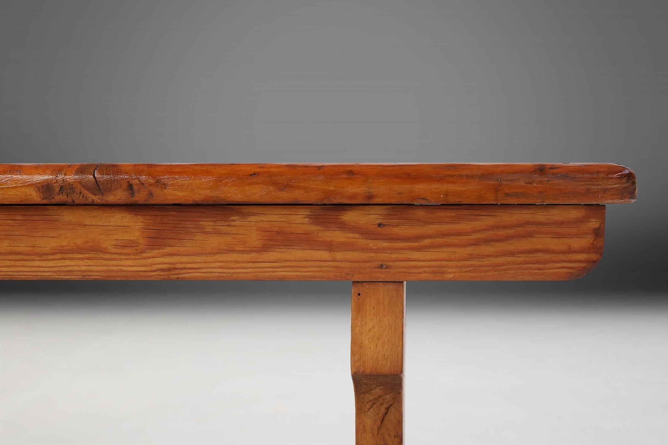 Belgian Old Church Bench, 1940s For Sale