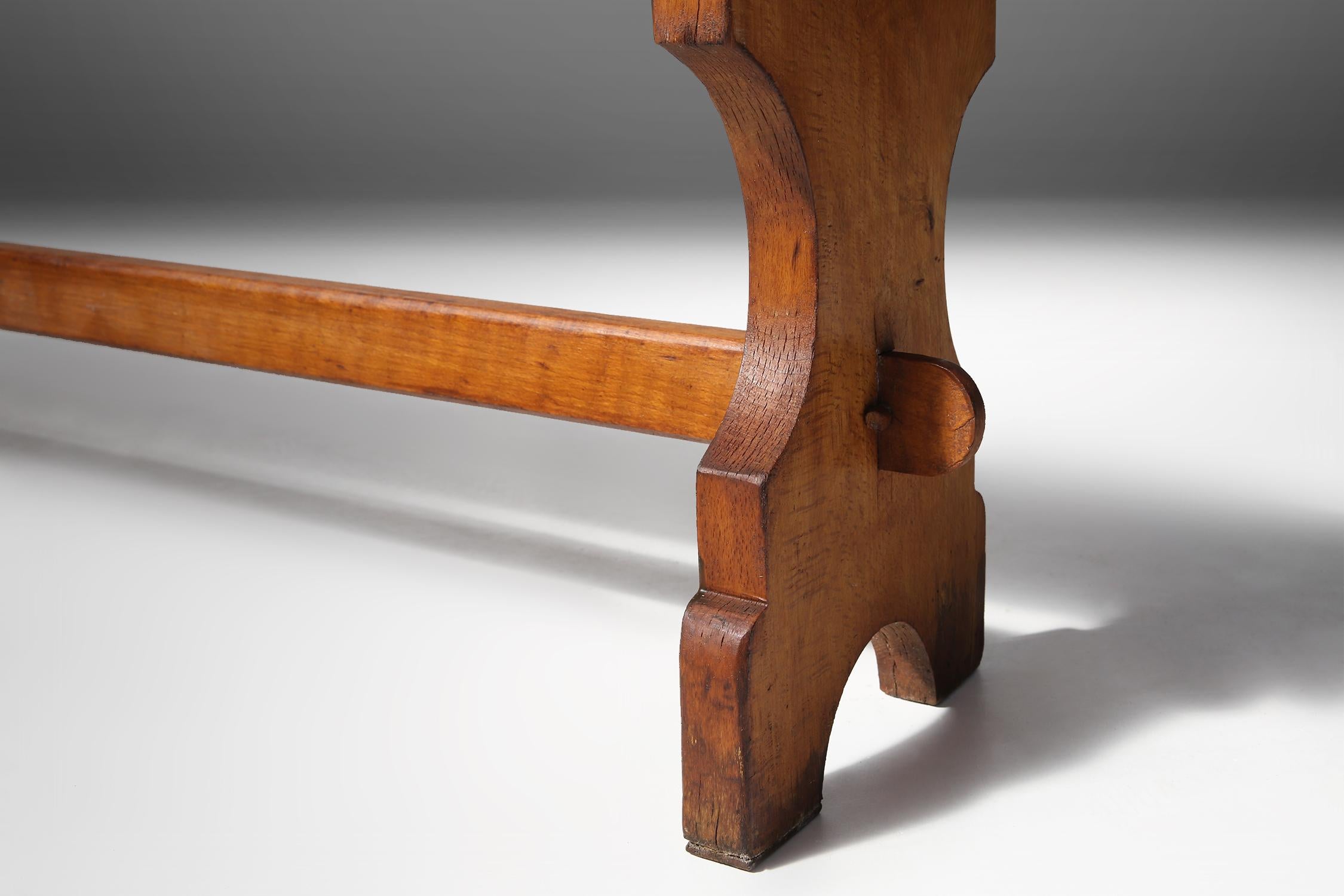 Mid-20th Century Old Church Bench, 1940s For Sale