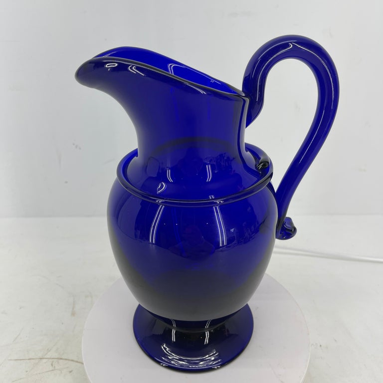 Old Cobalt Blue Glass Pitcher with Large Handle, Scandinavian, Circa 1900  For Sale at 1stDibs | antique cobalt blue, cobalt blue pitcher, antique blue  pitcher