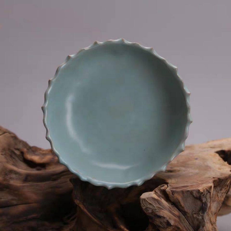 20th Century Old Collection of Chinese Ru Kiln Double Phoenix Lotus Candle Stick For Sale