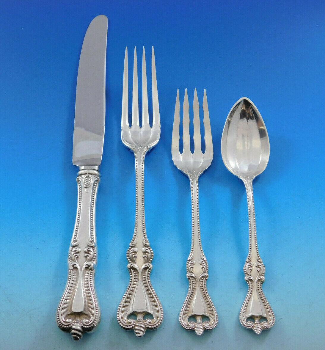Old Colonial by Towle Sterling Silver Flatware Set for 12 Service 94 Pcs Dinner In Excellent Condition For Sale In Big Bend, WI