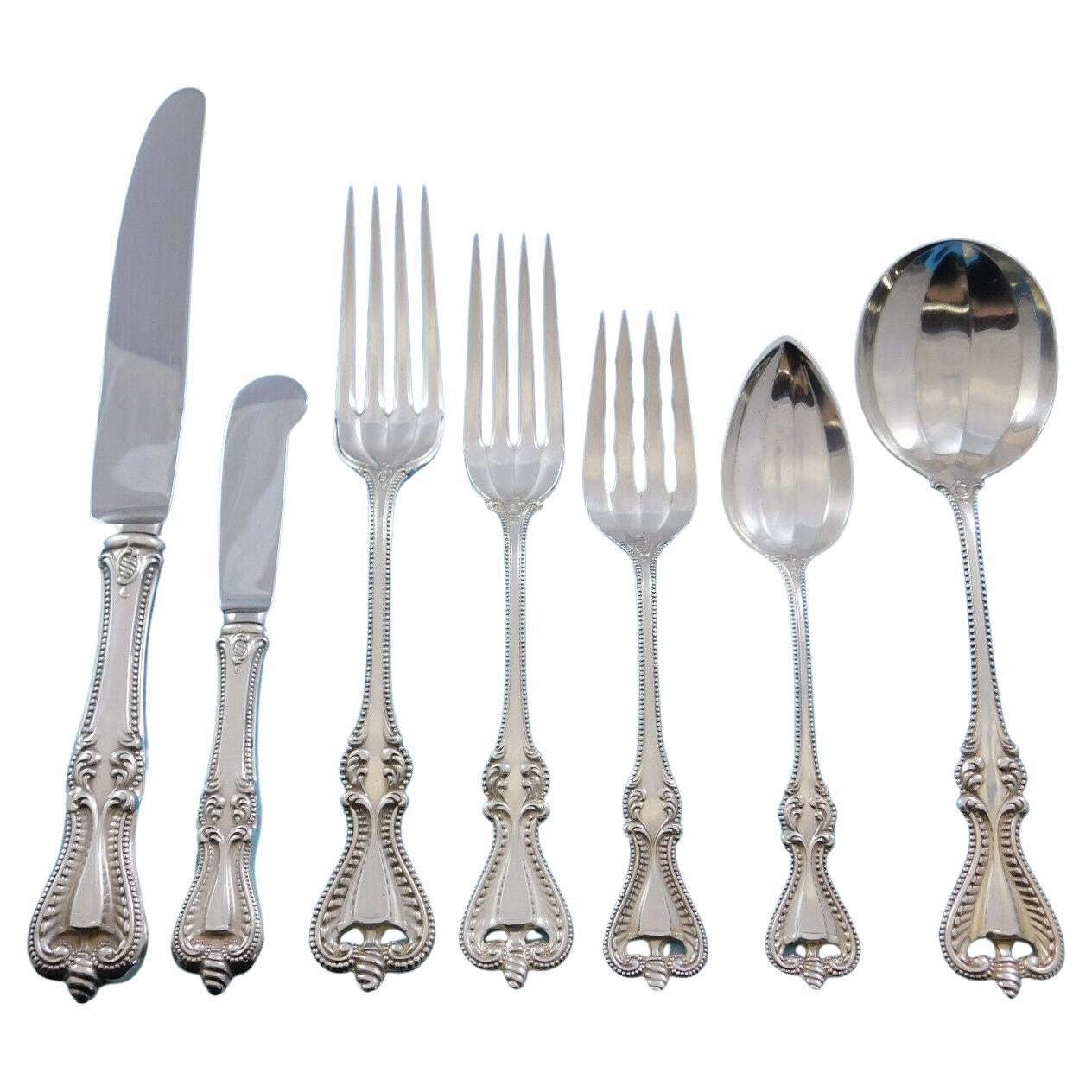 Old Colonial by Towle Sterling Silver Flatware Set for 12 Service 94 Pcs Dinner For Sale