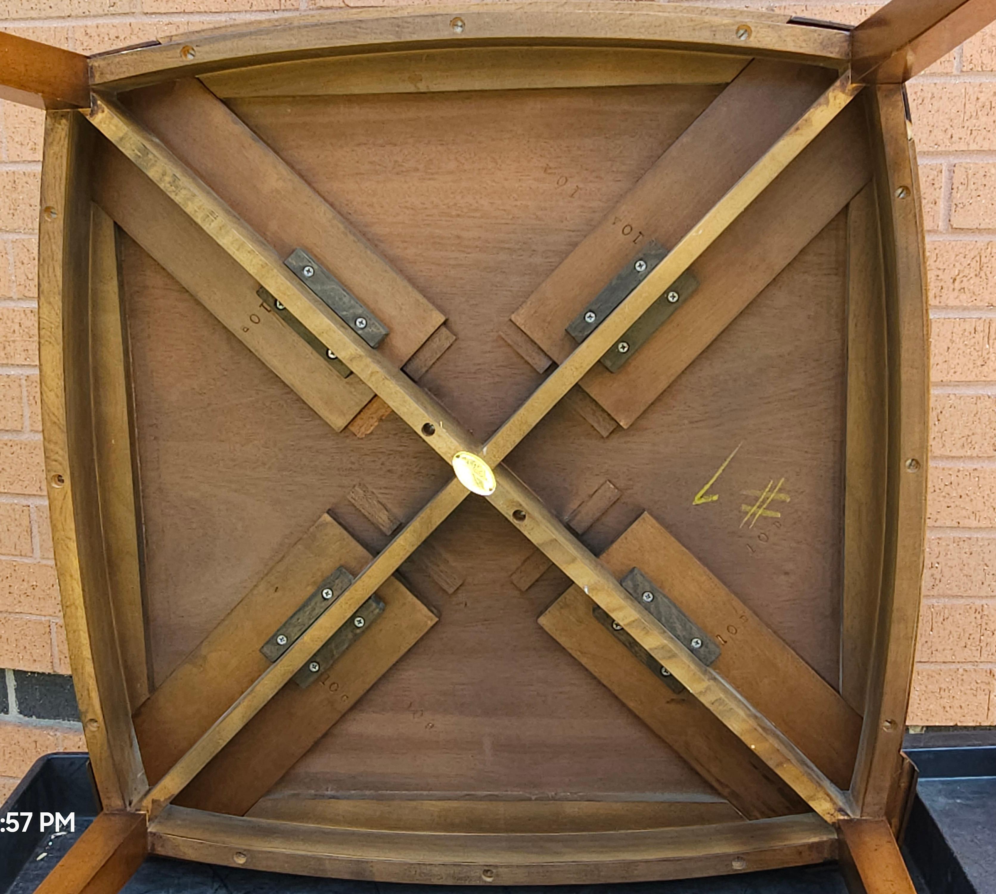 Old Colony Beacon Hills Collection Walnut and Leather Games Table 7