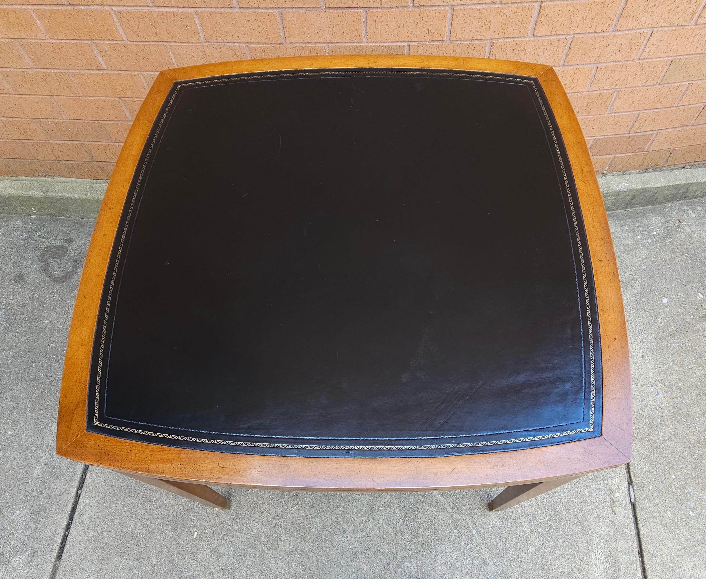 Mid-Century Modern Old Colony Beacon Hills Collection Walnut and Leather Games Table
