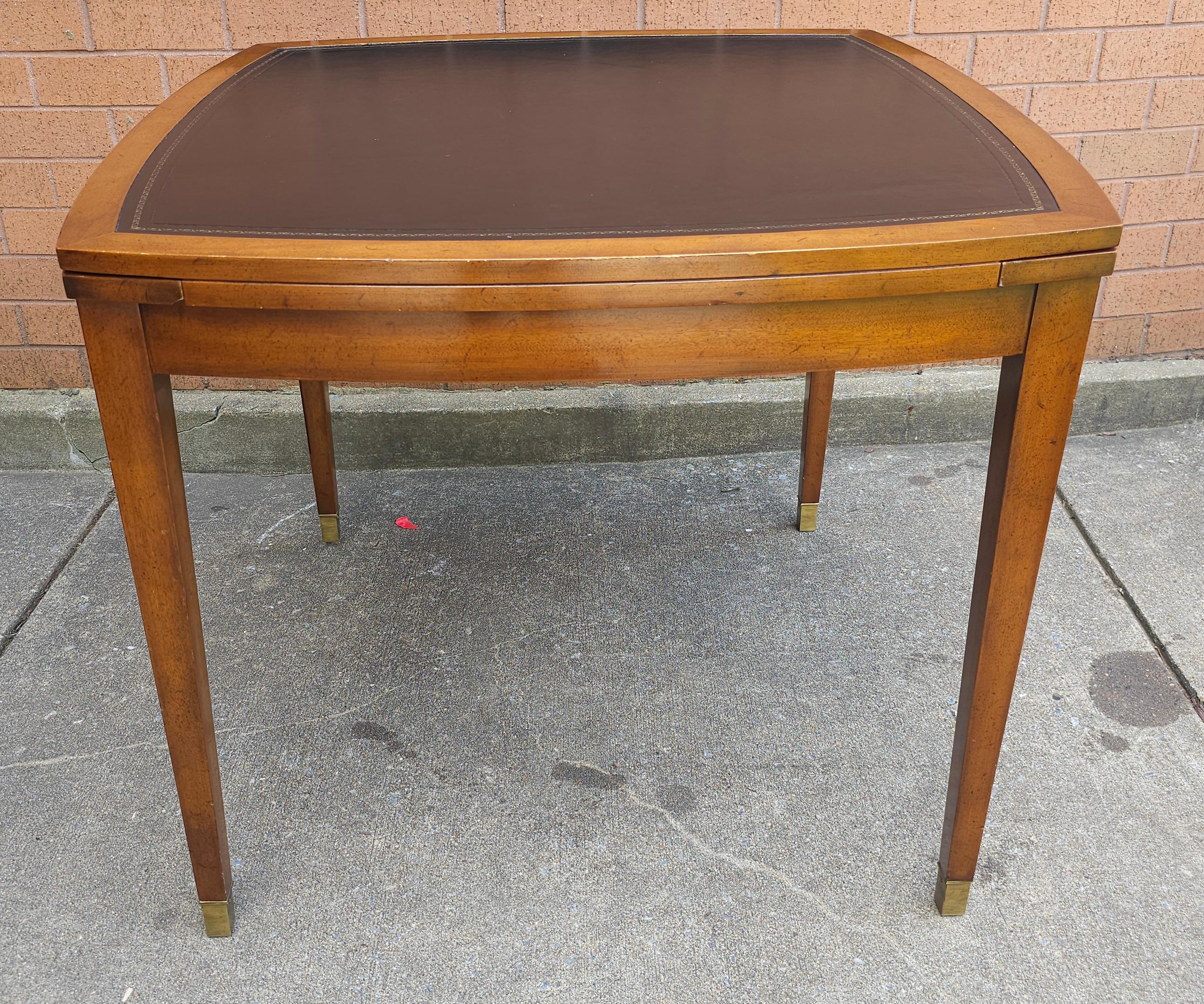 Old Colony Beacon Hills Collection Walnut and Leather Games Table 2