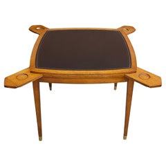 Old Colony Beacon Hills Collection Walnut and Leather Games Table