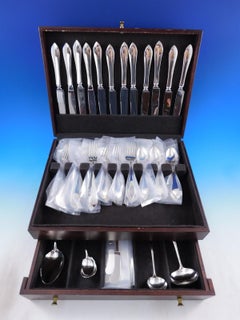 Old Colony by Watson Sterling Silver Flatware Set for 12 Service 64 Pcs Vintage