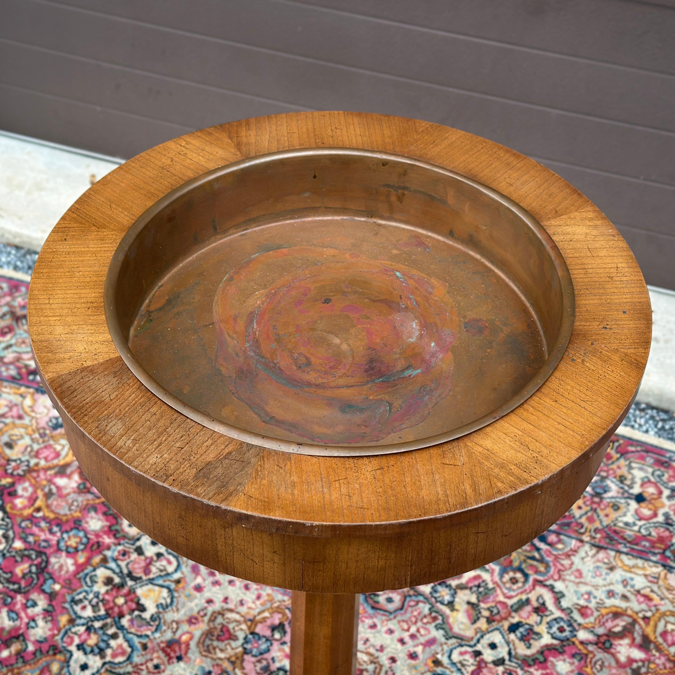 Regency Old Colony Furniture Co. Plant Stand Pedestal With Copper Liner For Sale