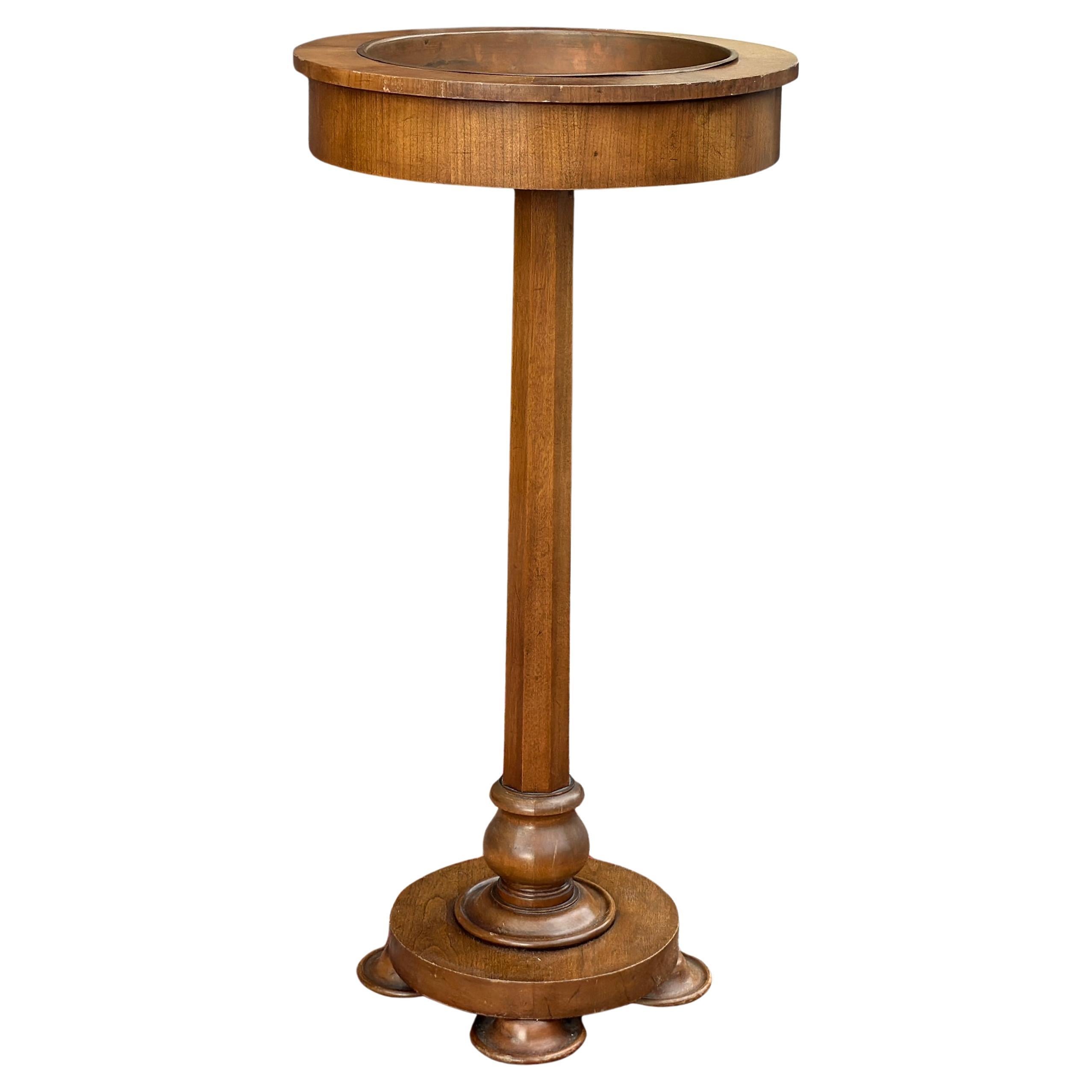 Old Colony Furniture Co. Plant Stand Pedestal With Copper Liner For Sale
