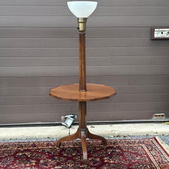 Old Colony Furniture Co. Regency Style Floor Lamp Table on Brass Casters