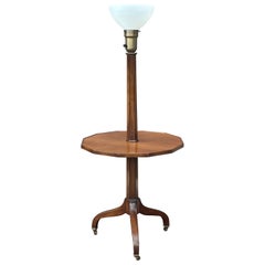 Old Colony Furniture Co. Regency Style Floor Lamp Table on Brass Casters