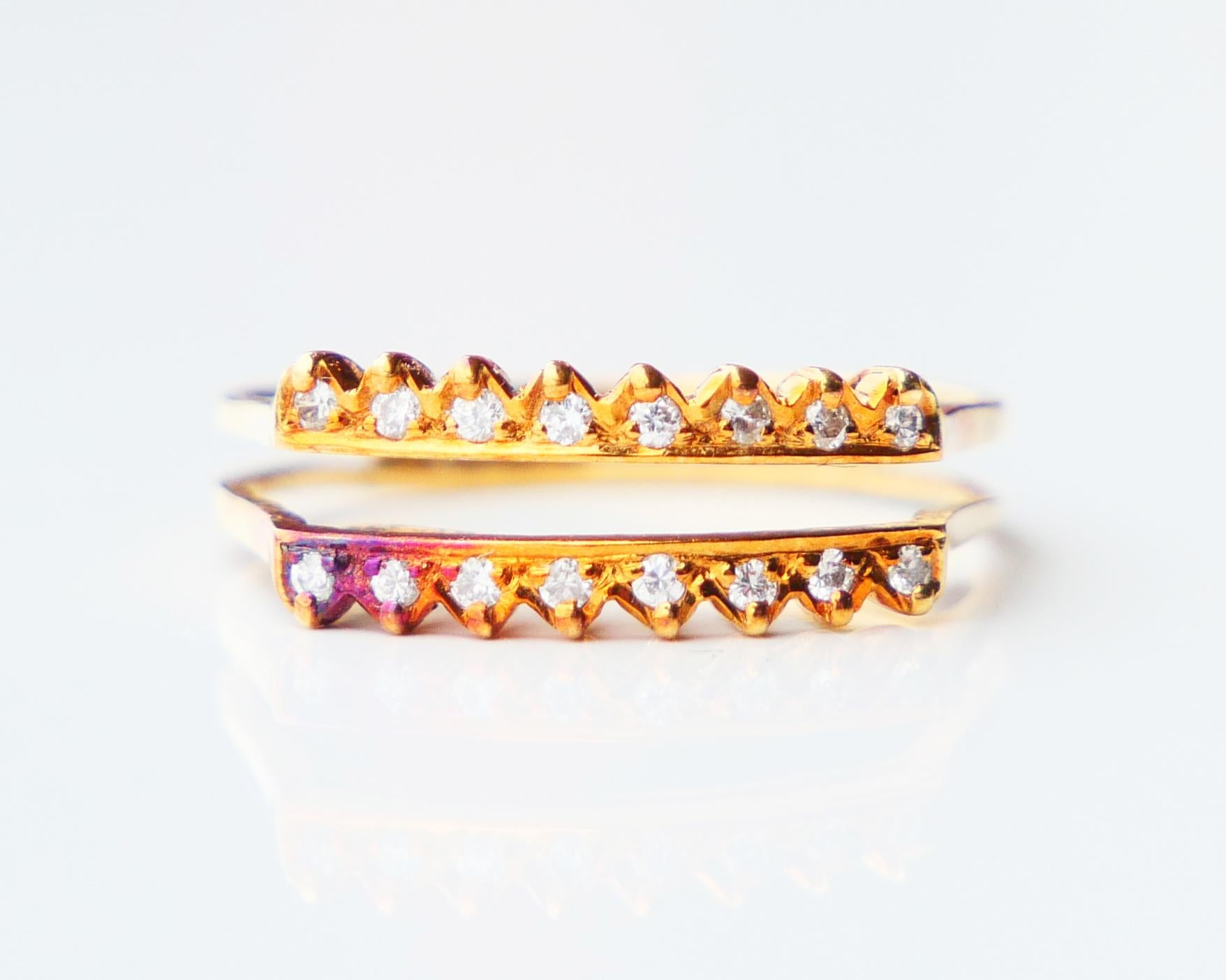 Bague Ancienne Combinaison Saphir Rubis Emeraude massif Or 18K Taille Ø 6.75US / 7.45gr en vente 8