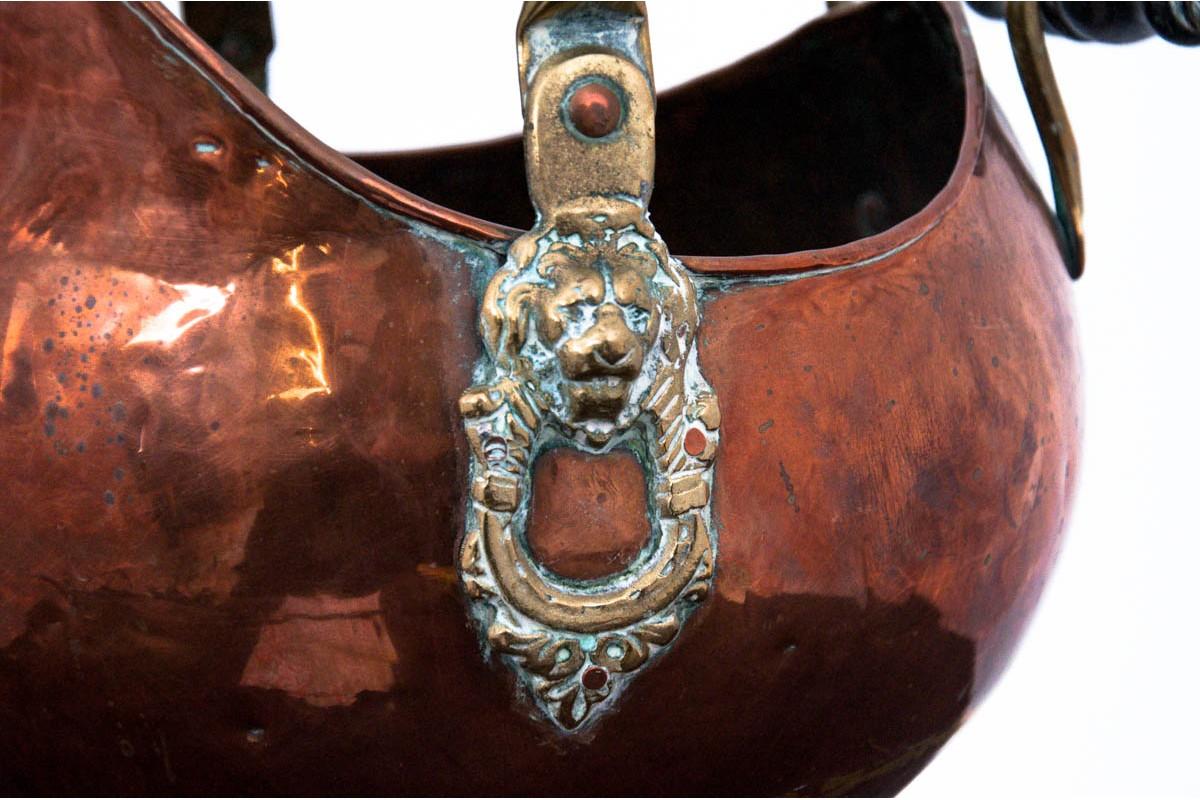 Polish Old Copper Bucket Vessel, Pot