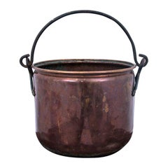 Antique Old Copper Bucket Vessel, Pot