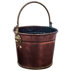 Antique Old Copper Bucket Vessel, Pot