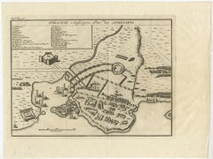 Old Copper Engraving of the Siege of Syracuse, Sicily, Italy, Published, ca.1740