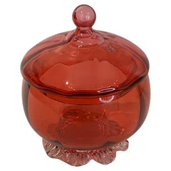 Old Cranberry Glass Bowl with Cover from England