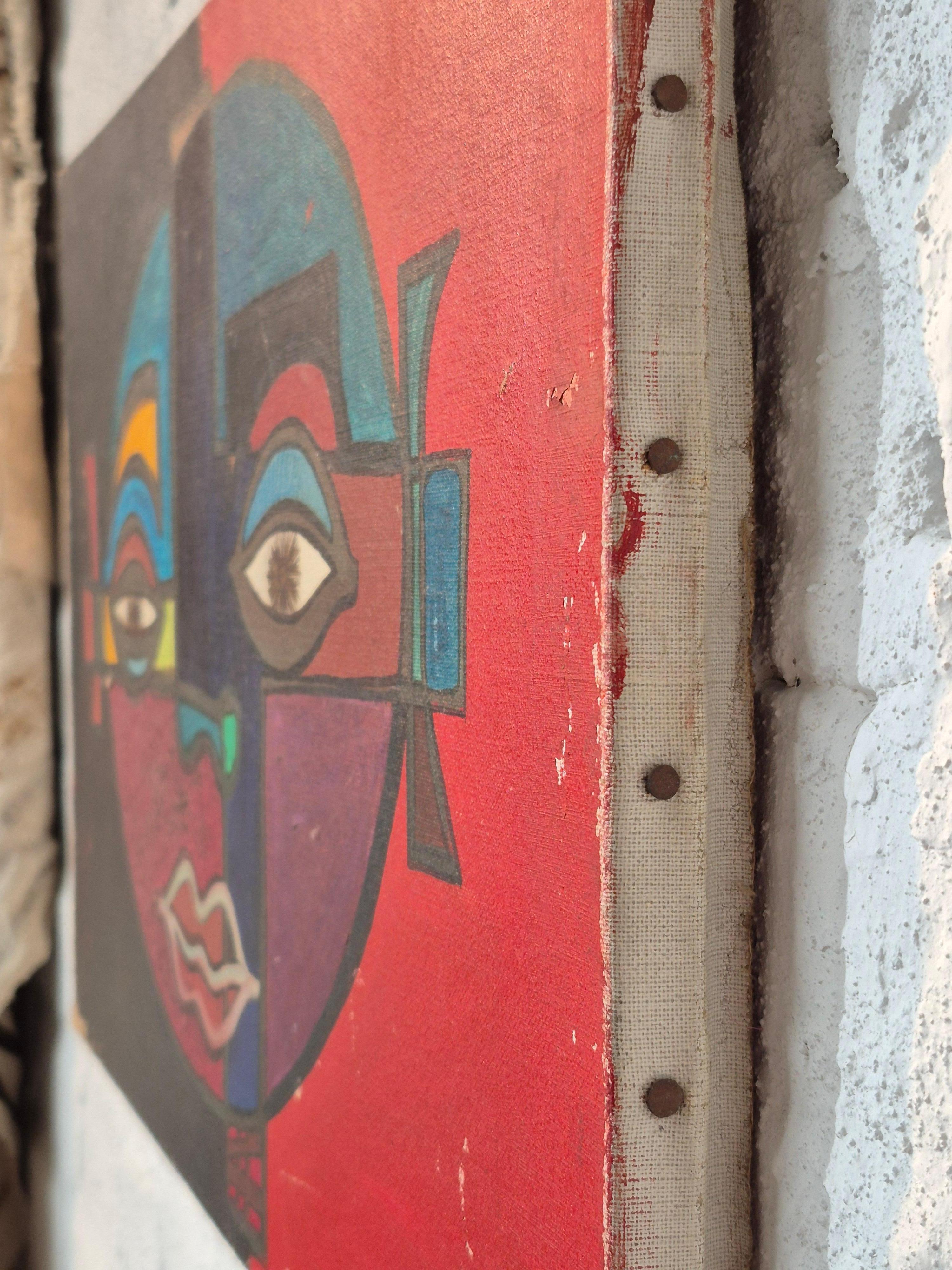 Old cubist 'face' painting For Sale 1