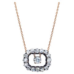 Mindi Mond GIA Certified 11.74 Carat Old Cushion Cut Diamond Rose Gold Necklace