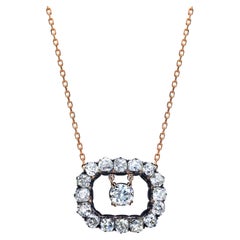 Mindi Mond GIA Certified 11.74 Carat Old Cushion Cut Diamond Rose Gold Necklace