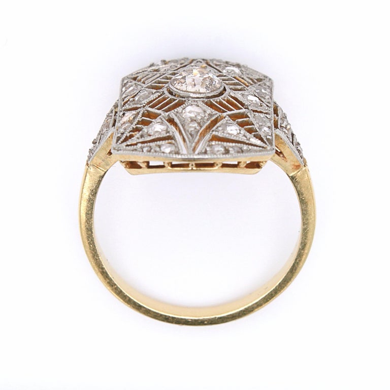 Old Cut and Rose Cut Diamond Star Emblem Ring, ca. 1890s For Sale at ...