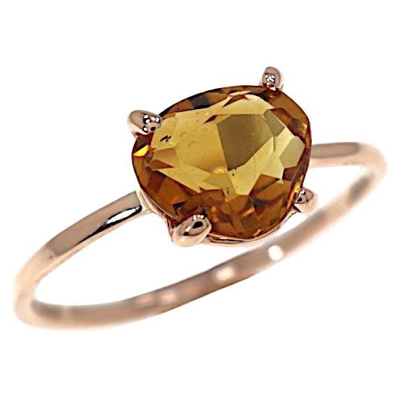 Anello in oro rosa Citrino Taglio Antico Botta Gioielli Made in Italy