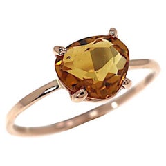 Botta Gioielli Ring aus Roségold mit Citrin im Altschliff, hergestellt in Italien