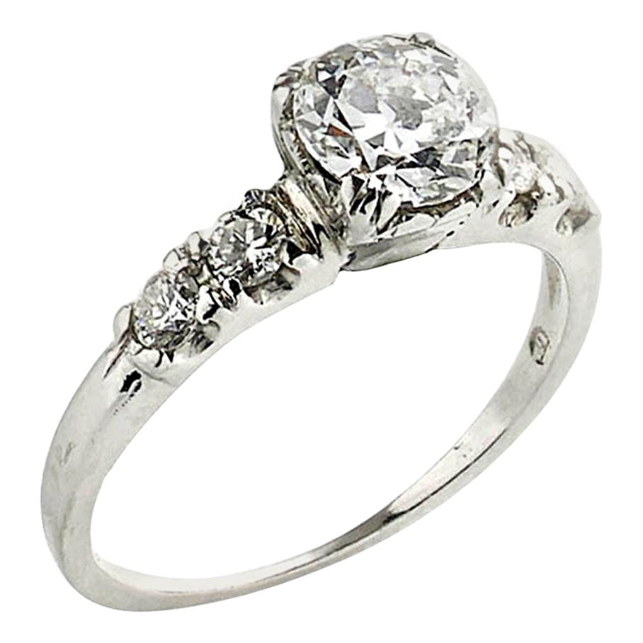 Old Cut Diamond 0.75 Carat Platinum Ring
