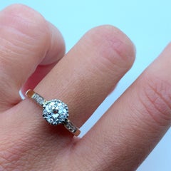 Old cut diamond antique engagement ring 18k yellow gold