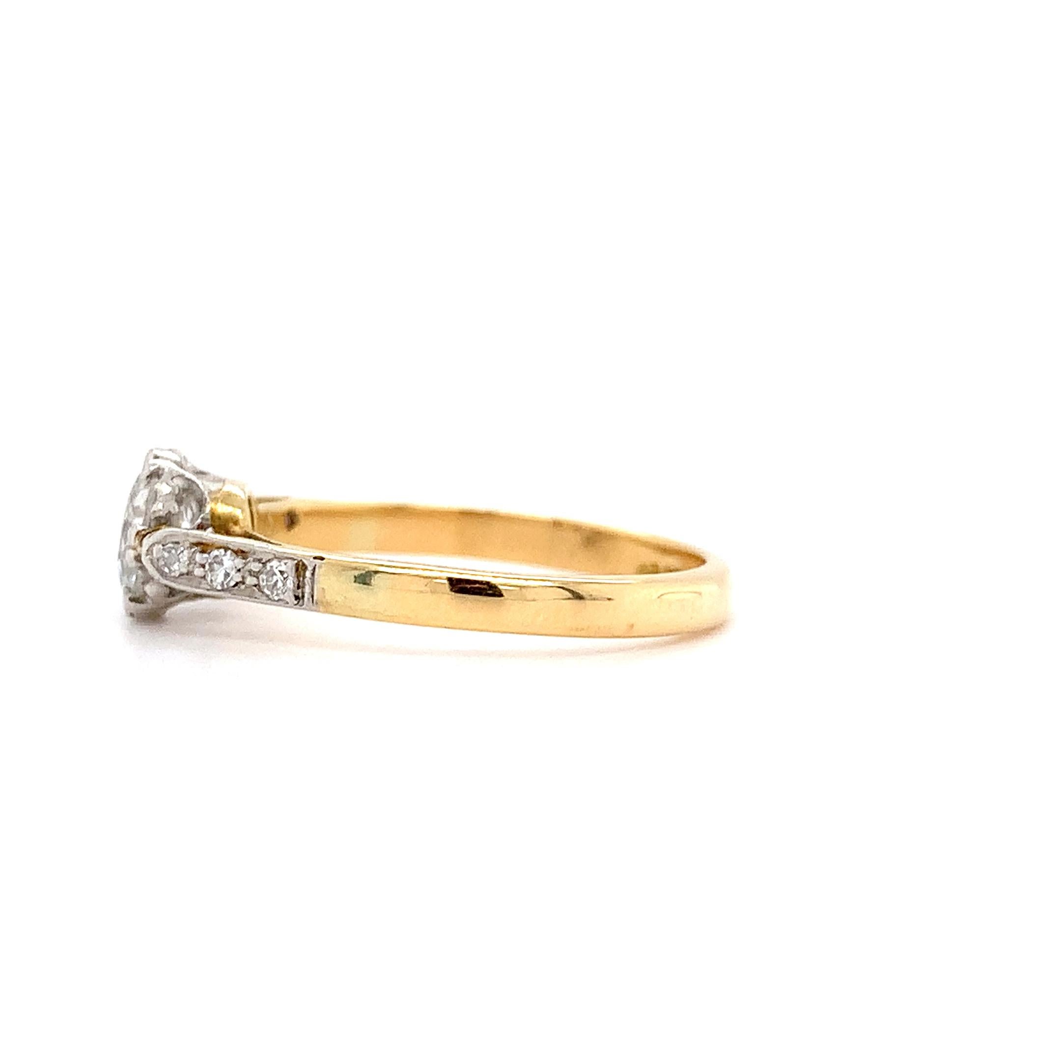 Antiker Verlobungsring mit Diamanten im alten Schliff 18k Gelbgold im Zustand „Neu“ im Angebot in London, GB