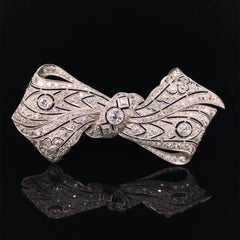 Old Cut Diamond Bow Brooch