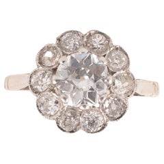 Used Old Cut Diamond Cluster Ring